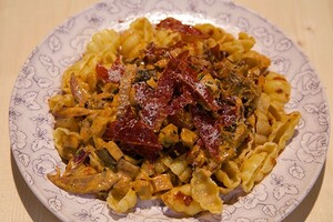 Pasta met Mediterrane aubergines