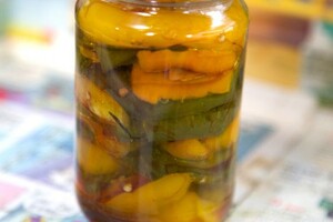Geroosterde paprika’s op olie