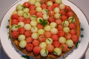 Meloenvlaai met mascarpone