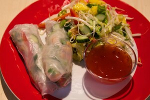 Lichte loempia’s met mangosalade