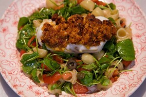 Posteleinsalade met kabeljauw