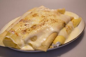 Gevulde flensjes met sabayon