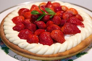 Vlaflipvlaai met aardbeien