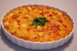 Omelet van garnalen en aardappel uit Zuid-Amerika