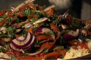Chermoula-couscous met geroosterde paprika’s