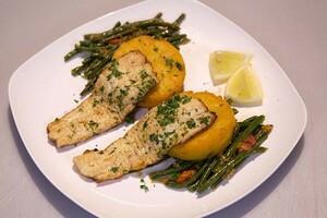 Filetto di platessa con polenta fritta (Scholfilet met gebakken polenta)