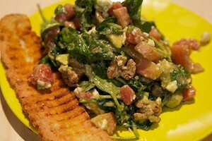 Watermeloensalade met tomatenciabatta