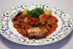 Voor spek en bonen (milde chili con carne met een speklapje)