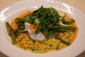Sambalboontjes met zoete aardappel-kokoscrème