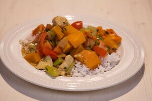 Kipgumbo met pompoen