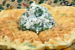 Kaaswafels met kruidenricotta