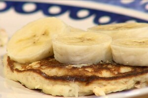 Gember-kokospannenkoeken met banaan