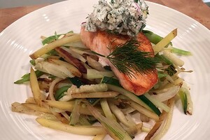 Zalm met kruidenroomkaas