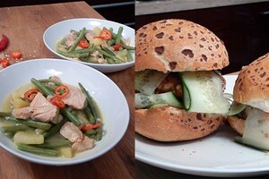 Thaise curry met zalm & zalmburgers