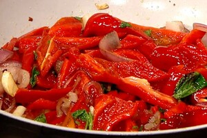 Peperonata al’instante (a la minute gemaakte paprika’s)