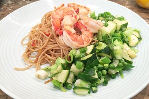 Pittige citroen-knoflookspaghetti met gamba’s