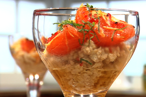 Havermout met gegrilde grapefruit