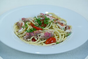 Bucatini alle triglie (pasta met rode mul artisjokkenharten)