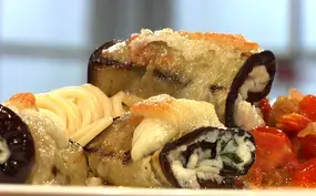 Gegrilde auberginerolletjes