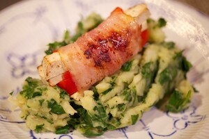 Tofink met aardappel-knolselderijstamppot