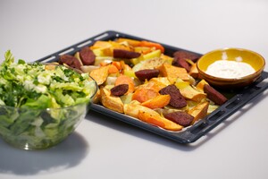 Arabische ovenschotel met geroosterde aardappels met gekonfijte citroen & zelfgemaakte aïoli