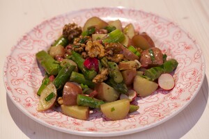 Rosevalsalade met mosterddressing