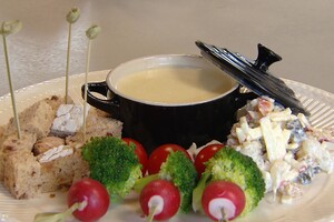 Kaasfondue met doruvael