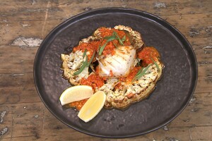 Geroosterde bloemkool met kabeljauw