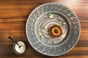 Tarte Tatin met Granny Smith mousse en Calvados