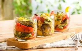 Gegrilde groeten (aubergine, courgette, paprika)
