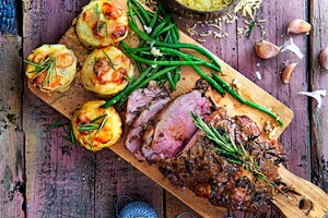 Lamsbout met aardappelgratin