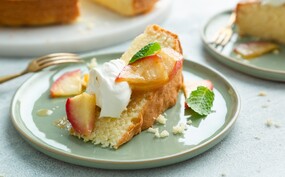 Citroencake met geflambeerde appel