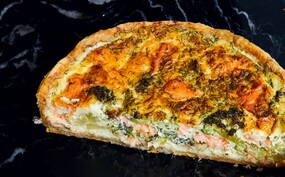 Quiche gerookte zalm-broccoli