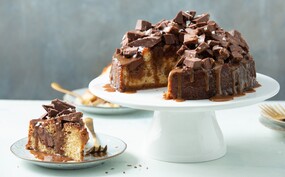 Tony's Chocolonely taart met karamel-zeezout