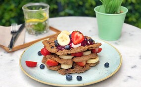 Gezonde wafels met bosbessen
