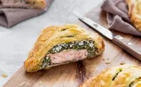 Zalmpakketjes met spinazie 