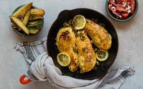 Gebakken citroenkip met aardappeltjes