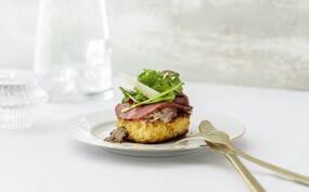 Lauwwarme carpaccio met aardpeer en truffel