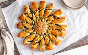 Tarte soleil met spinazie en feta