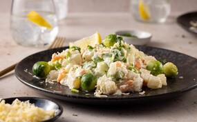 Romige zalmspruitjes