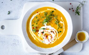 Marokkaanse Pompoensoep met kokosmelk