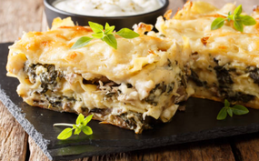 Lasagne ai funghi (Lasagne van paddenstoelen)