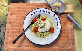 Pasta Pesto met burrata
