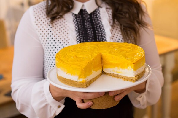 no-bake pompoencheesecake met mil Miniatuurvoorbeeld