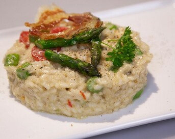 Risotto alla asparagi e tartufo (Risotto met asperges en truffel)