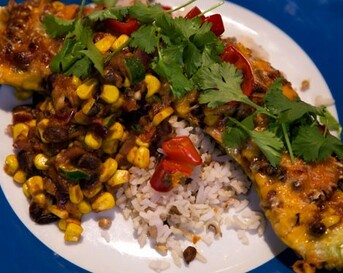 Mexicaans gevulde courgettes