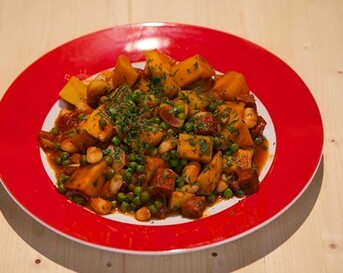 Pompoenstoof met chorizo