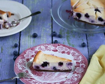 Bosbessen-cheesecake