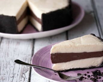 Dubbele chocolade cheesecake