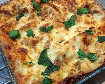 Pompoenlasagne met buffelmozzarella